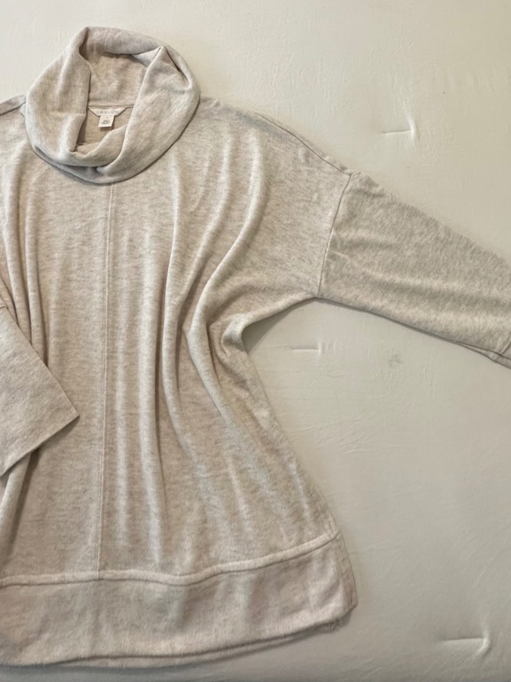 NEW Caslon Nordstrom Oatmeal Heather Cowl Neck Tunic Sweater Size S